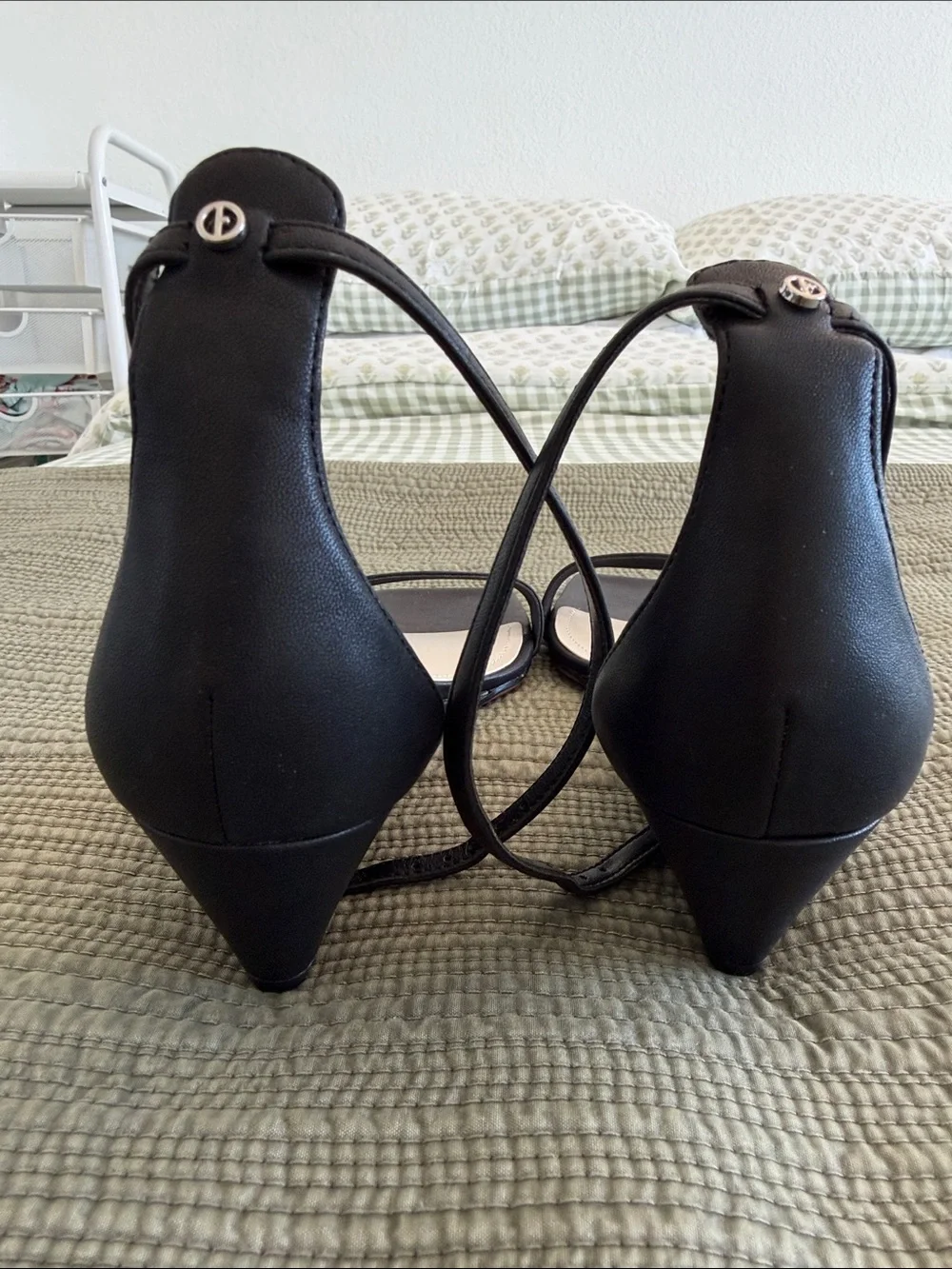 Franco Sarto Black Strap Wedge Sandals